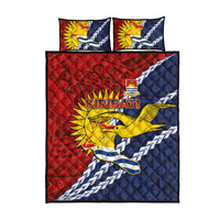 Kiribati Independence Day Quilt Bed Set Polynesian and Melanesian Art Tattoo