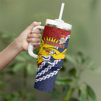 Kiribati Independence Day Tumbler With Handle Polynesian and Melanesian Art Tattoo