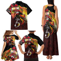 Papua New Guinea 2025 Family Matching Tank Maxi Dress and Hawaiian Shirt 50th Independence Day Anniversary