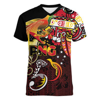 Papua New Guinea 2025 Women V-Neck T-Shirt 50th Independence Day Anniversary
