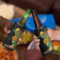 Hawaiian Tropical Plants and Chameleon 4 in 1 Can Cooler Tumbler Polynesian Art Colorful - Polynesian Pride