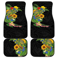 Hawaiian Tropical Plants and Chameleon Car Mats Polynesian Art Colorful - Polynesian Pride