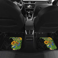 Hawaiian Tropical Plants and Chameleon Car Mats Polynesian Art Colorful - Polynesian Pride