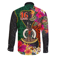 Penama Day Family Matching Short Sleeve Bodycon Dress and Hawaiian Shirt 16th September Polynesian Pattern with Pacific Flower LT03 - Polynesian Pride