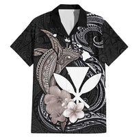 Hawaiian Whale and Kanaka Maoli Symbol Family Matching Mermaid Dress and Hawaiian Shirt Hibiscus with Hawaii Map and Polynesian Tattoo Grayscale Color