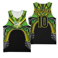 Cook Islands Rugby League Custom Basketball Jersey Polynesian and Tatau Tribal Art - Black Color