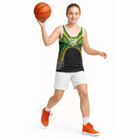Cook Islands Rugby League Custom Basketball Jersey Polynesian and Tatau Tribal Art - Black Color