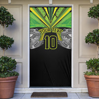 Cook Islands Rugby League Custom Door Cover Polynesian and Tatau Tribal Art - Black Color