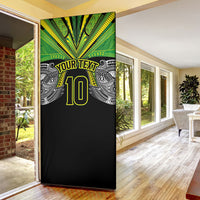 Cook Islands Rugby League Custom Door Cover Polynesian and Tatau Tribal Art - Black Color