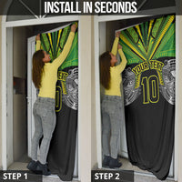 Cook Islands Rugby League Custom Door Cover Polynesian and Tatau Tribal Art - Black Color
