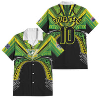 Cook Islands Rugby League Custom Family Matching Mermaid Dress and Hawaiian Shirt Polynesian and Tatau Tribal Art - Black Color