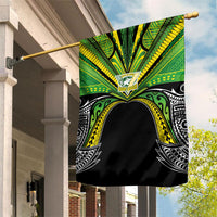 Cook Islands Rugby League Garden Flag Polynesian and Tatau Tribal Art - Black Color