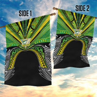 Cook Islands Rugby League Garden Flag Polynesian and Tatau Tribal Art - Black Color