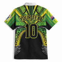 Cook Islands Rugby League Custom Hawaiian Shirt Polynesian and Tatau Tribal Art - Black Color