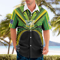 Cook Islands Rugby League Custom Hawaiian Shirt Polynesian and Tatau Tribal Art - Black Color