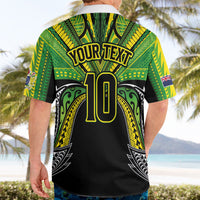 Cook Islands Rugby League Custom Hawaiian Shirt Polynesian and Tatau Tribal Art - Black Color