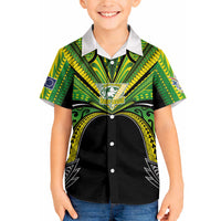 Cook Islands Rugby League Custom Hawaiian Shirt Polynesian and Tatau Tribal Art - Black Color