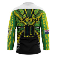 Cook Islands Rugby League Custom Hockey Jersey Polynesian and Tatau Tribal Art - Black Color