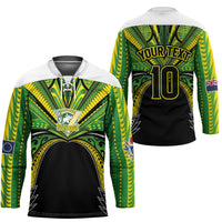 Cook Islands Rugby League Custom Hockey Jersey Polynesian and Tatau Tribal Art - Black Color