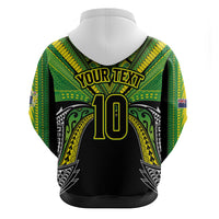 Cook Islands Rugby League Custom Hoodie Polynesian and Tatau Tribal Art - Black Color