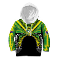 Cook Islands Rugby League Custom Kid Hoodie Polynesian and Tatau Tribal Art - Black Color