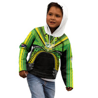 Cook Islands Rugby League Custom Kid Hoodie Polynesian and Tatau Tribal Art - Black Color