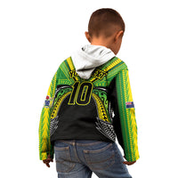Cook Islands Rugby League Custom Kid Hoodie Polynesian and Tatau Tribal Art - Black Color