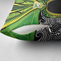 Cook Islands Rugby League Pillow Cover Polynesian and Tatau Tribal Art - Black Color