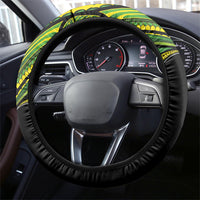 Cook Islands Rugby League Steering Wheel Cover Polynesian and Tatau Tribal Art - Black Color