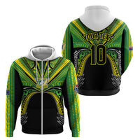 Cook Islands Rugby League Custom Zip Hoodie Polynesian and Tatau Tribal Art - Black Color