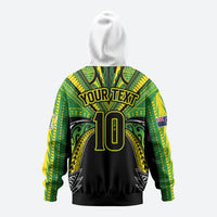 Cook Islands Rugby League Custom Zip Hoodie Polynesian and Tatau Tribal Art - Black Color