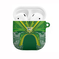 Cook Islands Rugby League AirPods Case Polynesian and Tatau Tribal Art - Green Color