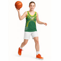 Cook Islands Rugby League Custom Basketball Jersey Polynesian and Tatau Tribal Art - Green Color