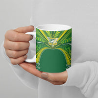 Cook Islands Rugby League Custom Ceramic Mug Polynesian and Tatau Tribal Art - Green Color