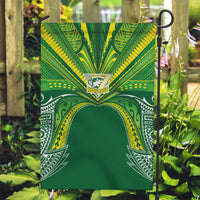 Cook Islands Rugby League Garden Flag Polynesian and Tatau Tribal Art - Green Color