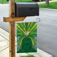Cook Islands Rugby League Garden Flag Polynesian and Tatau Tribal Art - Green Color