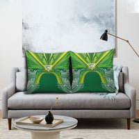Cook Islands Rugby League Pillow Cover Polynesian and Tatau Tribal Art - Green Color