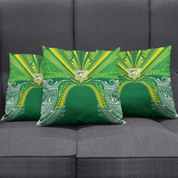 Cook Islands Rugby League Pillow Cover Polynesian and Tatau Tribal Art - Green Color