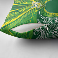 Cook Islands Rugby League Pillow Cover Polynesian and Tatau Tribal Art - Green Color