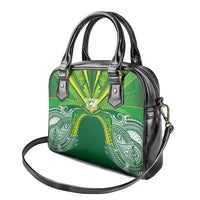 Cook Islands Rugby League Shoulder Handbag Polynesian and Tatau Tribal Art - Green Color