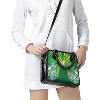 Cook Islands Rugby League Shoulder Handbag Polynesian and Tatau Tribal Art - Green Color