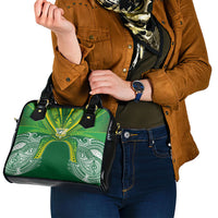 Cook Islands Rugby League Shoulder Handbag Polynesian and Tatau Tribal Art - Green Color