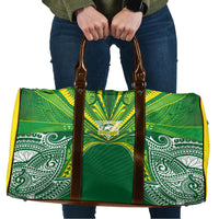 Cook Islands Rugby League Travel Bag Polynesian and Tatau Tribal Art - Green Color