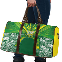 Cook Islands Rugby League Travel Bag Polynesian and Tatau Tribal Art - Green Color