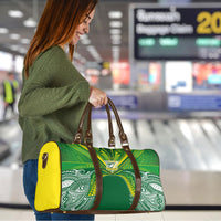 Cook Islands Rugby League Travel Bag Polynesian and Tatau Tribal Art - Green Color