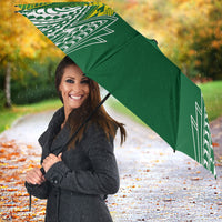 Cook Islands Rugby League Umbrella Polynesian and Tatau Tribal Art - Green Color