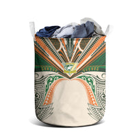 Cook Islands Rugby League Laundry Basket Polynesian and Tatau Tribal Art - Retro Palette