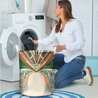 Cook Islands Rugby League Laundry Basket Polynesian and Tatau Tribal Art - Retro Palette