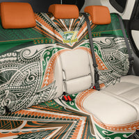 Cook Islands Rugby League Back Car Seat Cover Polynesian and Tatau Tribal Art - Retro Palette