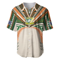 Cook Islands Rugby League Custom Baseball Jersey Polynesian and Tatau Tribal Art - Retro Palette
